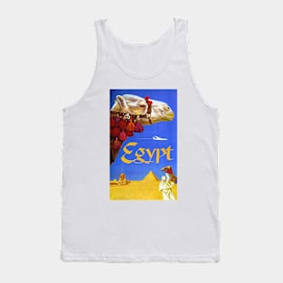 Egypt Pyramid Sphinx Camels 1960 Travel Advertisement Tank Top